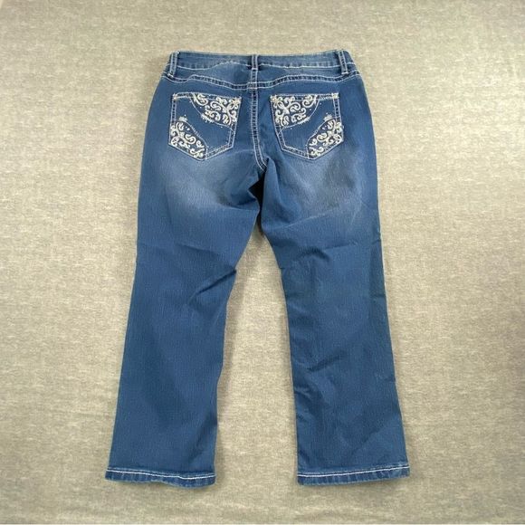ND Weekend Womens Embroidered Distresse Straight Leg Denim Jeans Size 8 - Picture 3 of 14